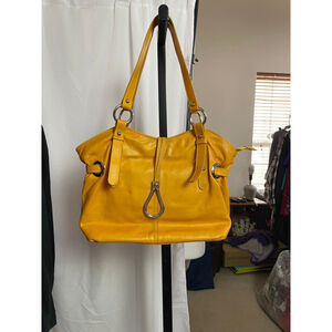 Women's Borse in Pelle Yellow Genuine Leather Shoulder Bag One Size